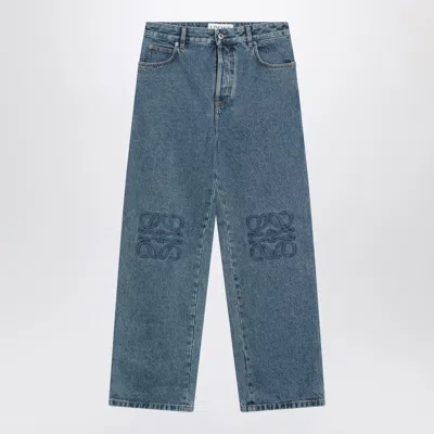 Loewe Loose-fit Anagram Jeans In Medium Blue Men