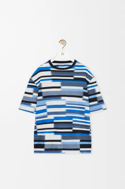Loewe Mens Loose-fit Irregular Stripe T-shirt In Multi