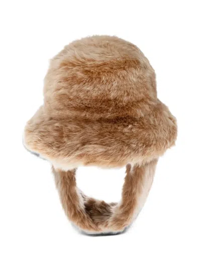 Loewe Lop Hat In Shearling In Brown