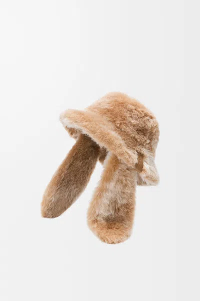 Loewe Lop Hat In Shearling Size: S For Woman In Brown