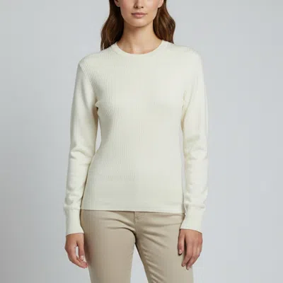 Pre-owned Loewe Loro Piana Cream Cashmere Crew Neck Sweater S