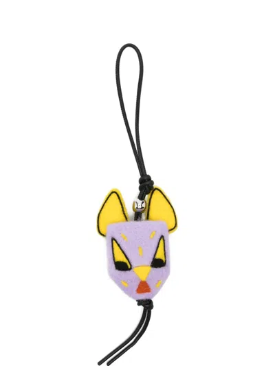 Loewe Louis Wain Cat-motif Felt Bag Charm In Purple