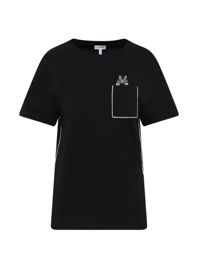 Loewe Louis Wain Embroidered T-shirt In Black