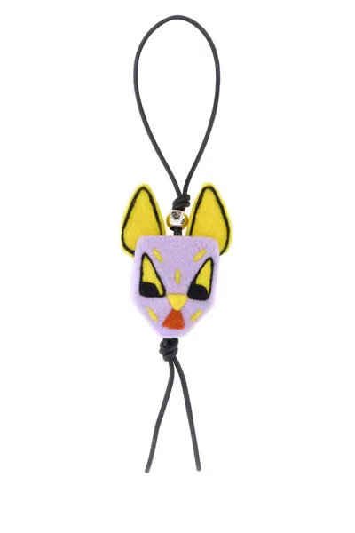 Loewe Louis Wain Cat-motif Felt Bag Charm In Purple