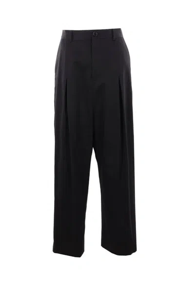 Loewe Low Crotch Pleated Trousers In Black