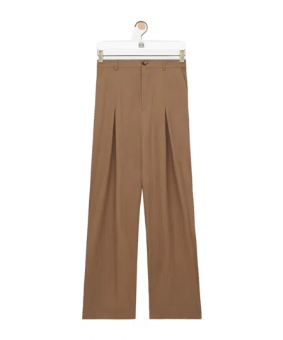 Loewe Low Crotch Trousers In Cotton In Brown