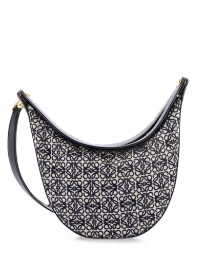 Pre-owned Loewe Luna Anagram Jacquard Hobo Bag In Blue