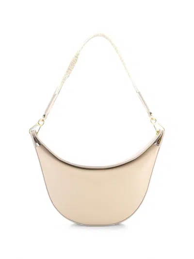 Pre-owned Loewe Luna Leather Hobo Bag In Neutrals