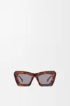 Loewe Lunettes De Soleil Transparentes Beveled Cateye In Brown