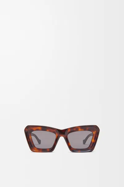 Loewe Lunettes De Soleil Transparentes Beveled Cateye In Brown