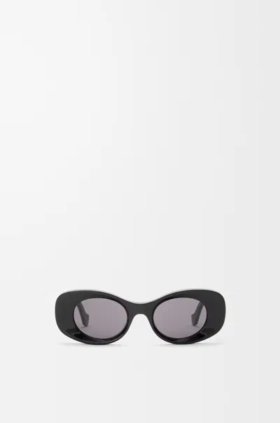 Loewe Beveled Oval Maxi Anagram Sunglasses For Woman In Black