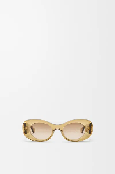 Loewe Womens Transparent Olive G821mxix01 Oval Frame Acetate Sunglasses In Yellow