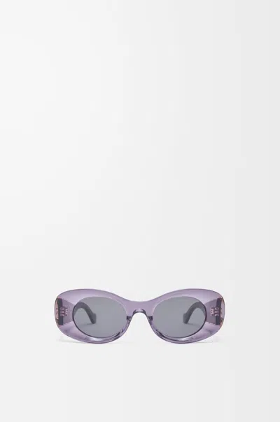 Loewe Beveled Oval Maxi Anagram Sunglasses For Woman In Purple