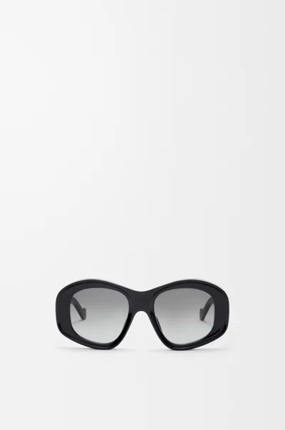 Loewe Anagram 51mm Beveled Acetate Pentagon Sunglasses In Black