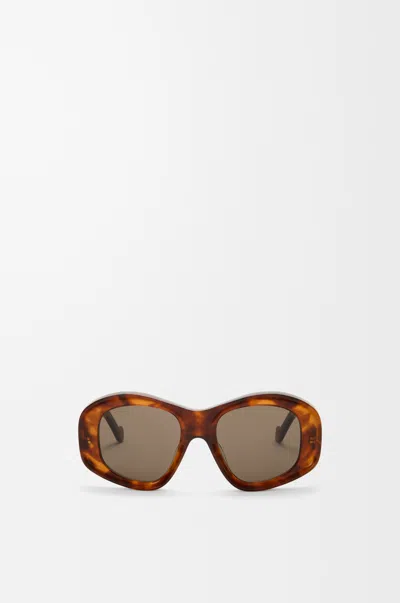 Loewe Anagram Round-frame Tortoiseshell Acetate Sunglasses In Brown