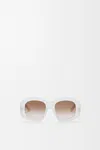 Loewe Anagram 51mm Beveled Pentagon Sunglasses In White