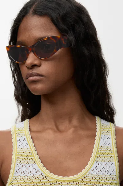 Loewe Flash Small Cateye Sunglasses For Woman In Brown