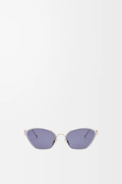 Loewe Gold Anagram Hexagonal Cat-eye Sunglasses In Blue