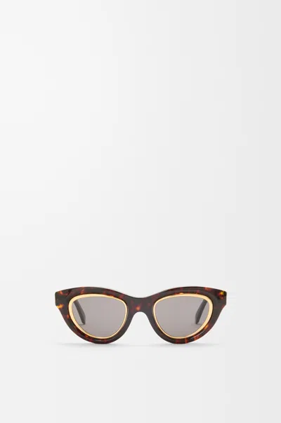 Loewe Anagram Cat-eye Tortoiseshell Acetate And Gold-tone Sunglasses In Brown