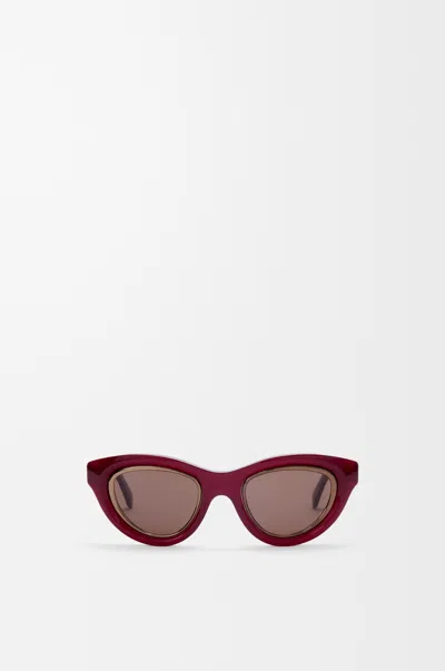 Loewe Mini Anagram Cateye Sunglasses For Woman In Burgundy