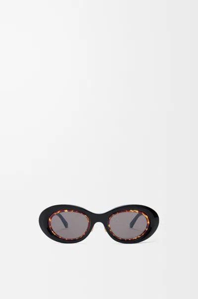 Loewe Mini Anagram Oval Sunglasses For Woman In Black
