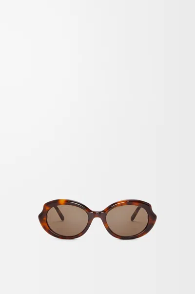 Loewe Lunettes De Soleil Fines Mini Oval Slim In Brown
