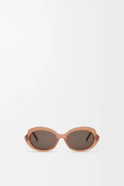Loewe Lunettes De Soleil Mini Oval Slim Pour Femme In Brown