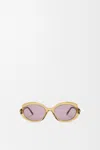 Loewe Womens Transparent Olive G735sunx12 Oval Frame Acetate Sunglasses In Multi