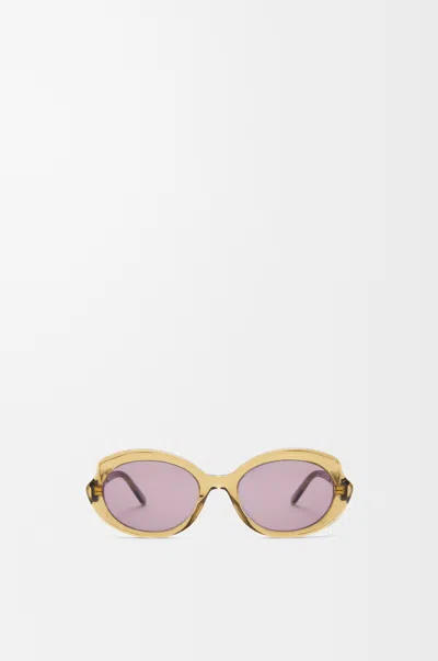 Loewe Womens Transparent Olive G735sunx12 Oval Frame Acetate Sunglasses In Multi