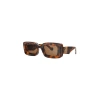Loewe Chunky Anagram 46mm Rectangular Sunglasses In Brown