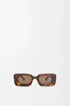 Loewe Chunky Anagram 46mm Rectangular Sunglasses In Brown