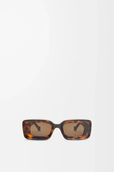 Loewe Chunky Anagram 46mm Rectangular Sunglasses In Brown