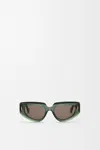 Loewe Womens Transparent Dark Gre Small Butterfly-frame Acetate Sunglasses In Green
