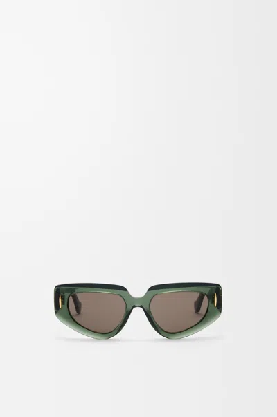 Loewe Womens Transparent Dark Gre Small Butterfly-frame Acetate Sunglasses In Green