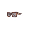 Loewe Lunettes De Soleil Transparentes Beveled Cateye In Brown