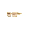Loewe Womens Transparent Olive Beveled Cat-eye Acetate Sunglasses In Gold