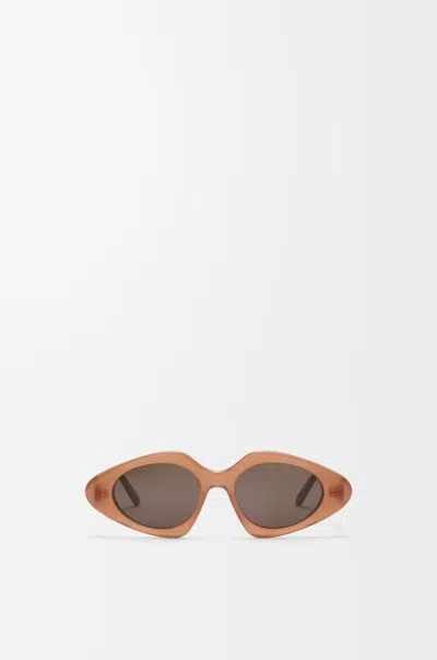 Loewe Womens Milky Caramel Triangle Slim Acetate Sunglasses In Brown