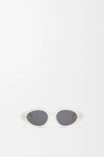 Loewe Triangle Slim Sunglasses In White