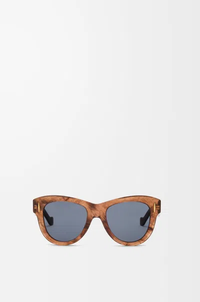 Loewe Anagram Acetate Butterfly Sunglasses In Brown