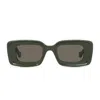 Loewe Anagram Beveled Acetate Rectangle Sunglasses In Verde