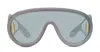Loewe Anagram Injected Plastic Shield Aviator Sunglasses In Grey