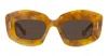 Loewe Silver Screen Chunky Acetate Rectangle Sunglasses In Havana