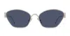 Loewe Gold Anagram Hexagonal Cat-eye Sunglasses In Shiny Silver