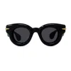 Loewe Inflated Lw 40118 I 01a Round Sunglasses In Black