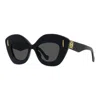Loewe Anagram 48mm Small Cat Eye Sunglasses In 01a - Black