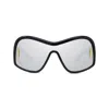 Loewe Anagram Mirrored Acetate Shield Sunglasses In Nero