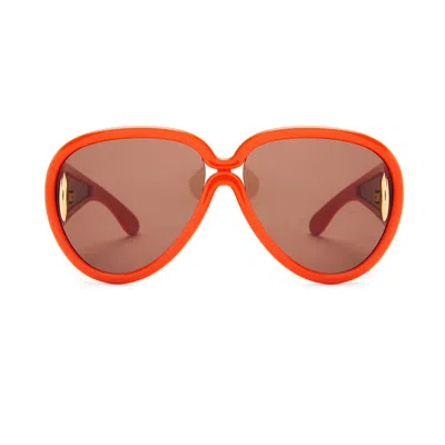 Loewe Lw40132i Paulas Ibiza 42e Arancione Sunglasses In Orange
