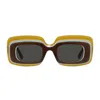 Loewe Multicolor Curved Logo Acetate Rectangle Sunglasses In Multicolore