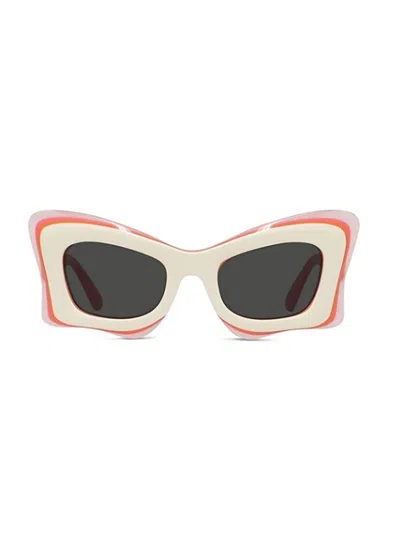 Loewe X Paula's Ibiza 50mm Butterfly Sunglasses In Pink Multi Dark Grey
