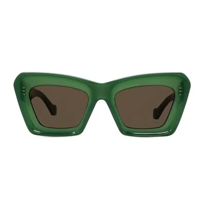 Loewe Lw40145i Anagram 96e Shiny Dark Green Sunglasses